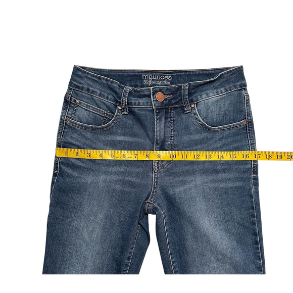 Maurices Everflex High Rise Jeans Womens 6 Regular BLUE Distressed Cowgirl Farm - Picture 5 of 16